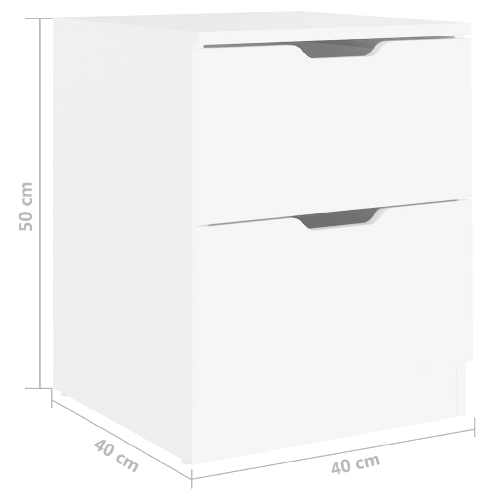 тумбочка прикроватная, белая, 40 x 40 x 50 см, искусственное дерево