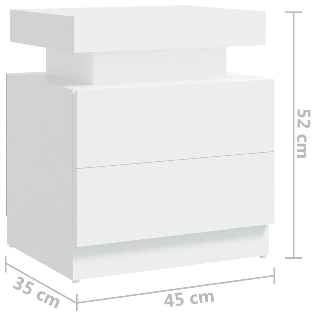 тумбочка прикроватная, белая, 45x35x52 см, искусственное дерево