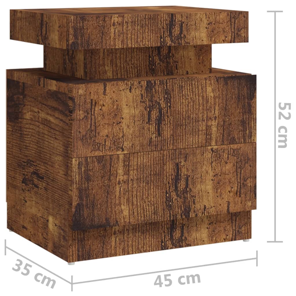 тумбочка прикроватная, копченый дуб, 45x35x52 см, искусственное дерево