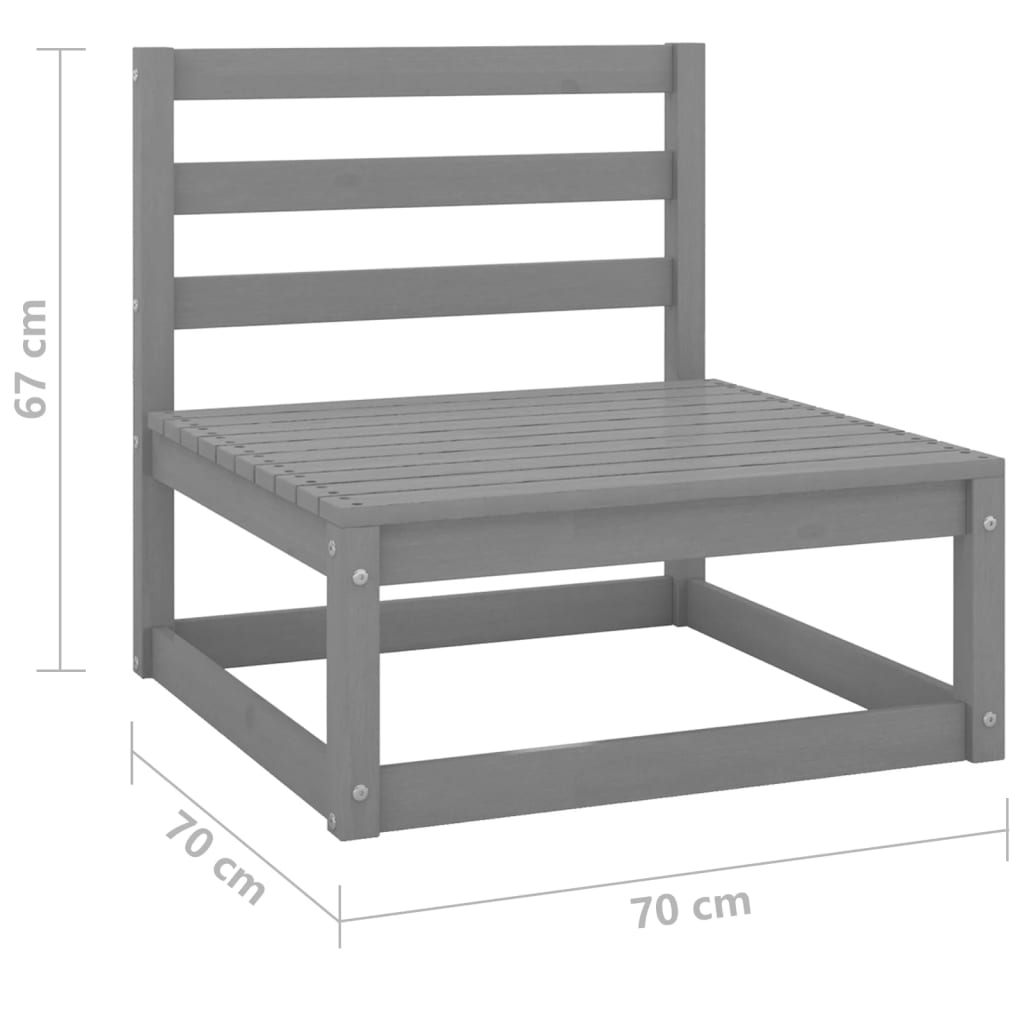 3-osaline aiamööbli komplekt, hall, männipuit