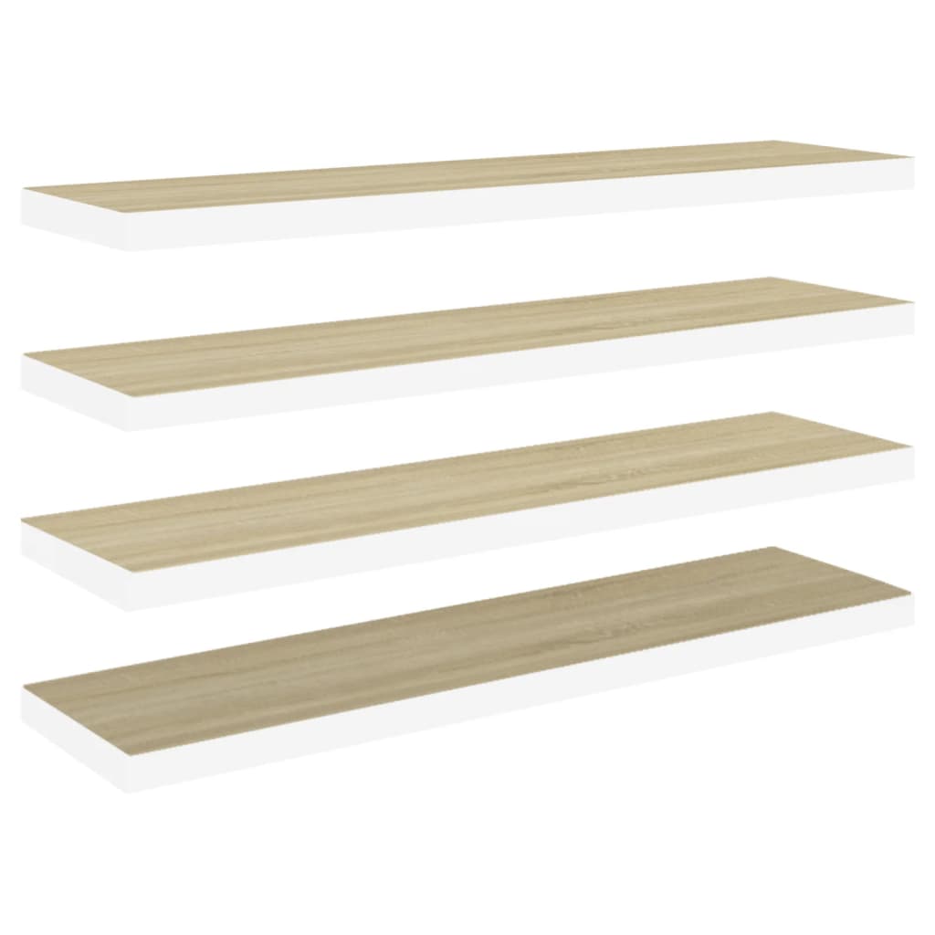 seinariiulid, 4 tk, tamm ja valge, 90 x 23,5 x 3,8 cm MDF