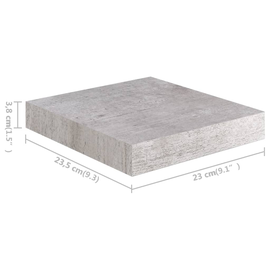 seinariiulid, 2 tk, betoonhall, 23 x 23,5 x 3,8 cm MDF