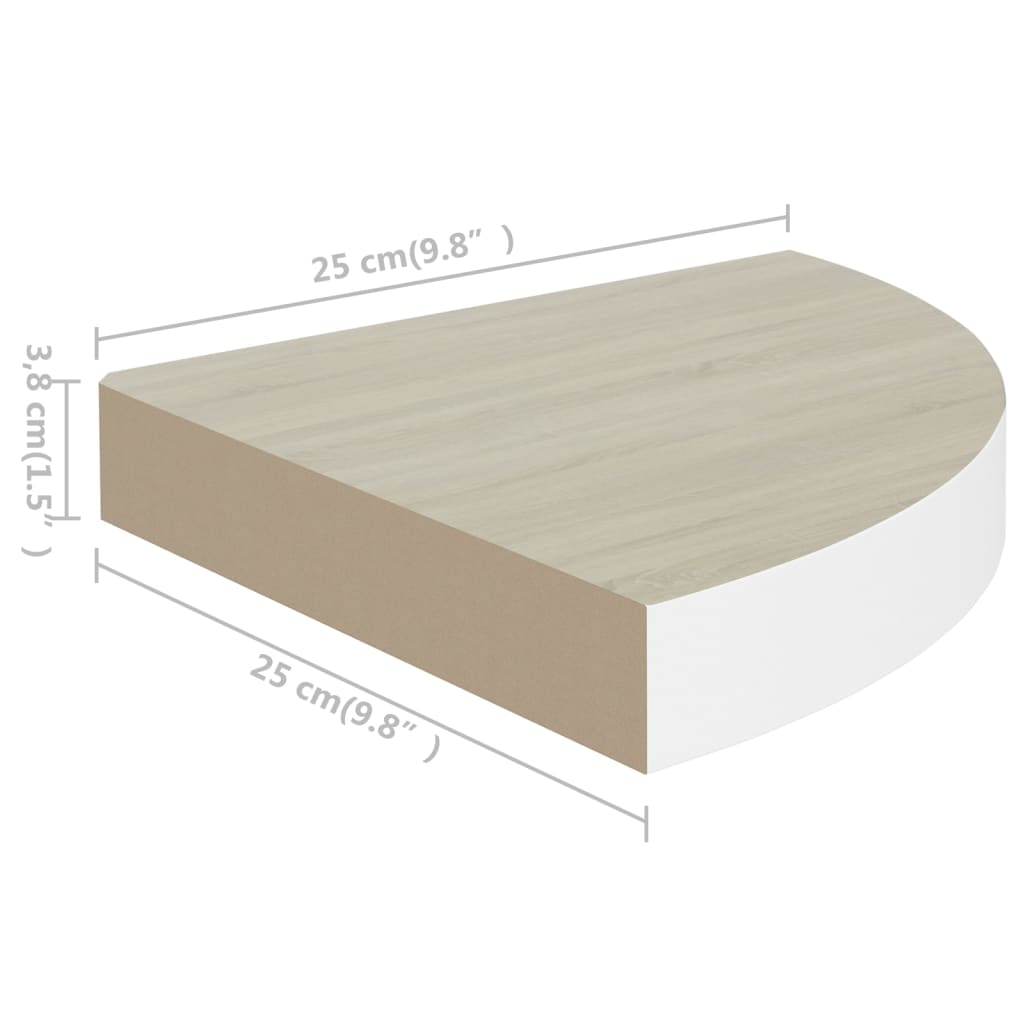 nurgariiulid 2 tk, tamm ja valge, 25 x 25 x 3,8 MDF