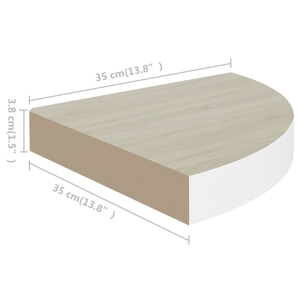 nurgariiulid 2 tk, tamm ja valge, 35 x 35 x 3,8 MDF