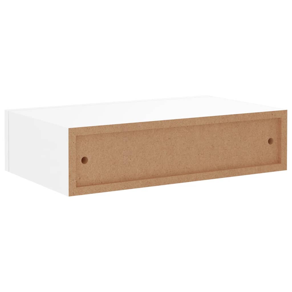 sahtlitega seinariiulid, 2 tk, valge, 40x23,5x10 cm MDF