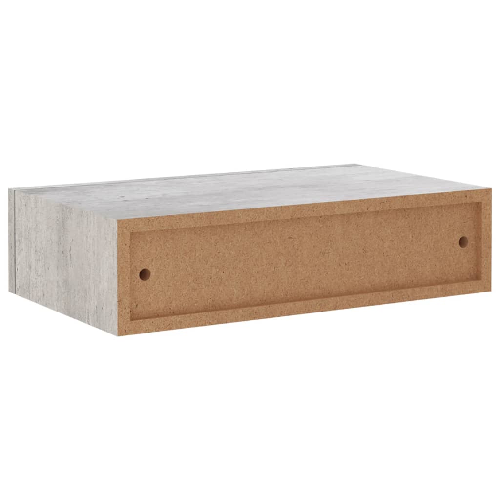 sahtlitega seinariiulid, 2tk, betoonhall, 40 x 23,5 x 10cm MDF