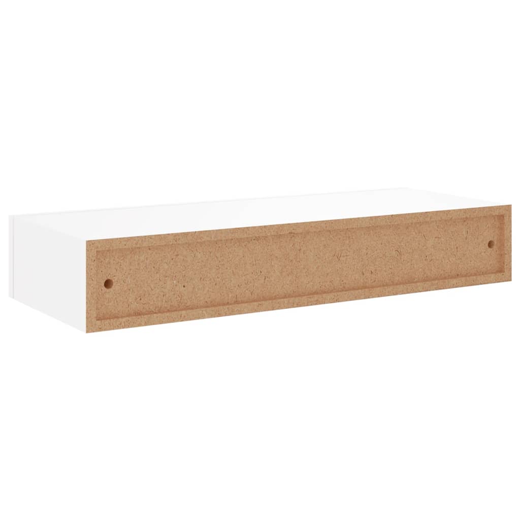 sahtlitega seinariiulid, 2 tk, valge, 60x23,5x10 cm MDF