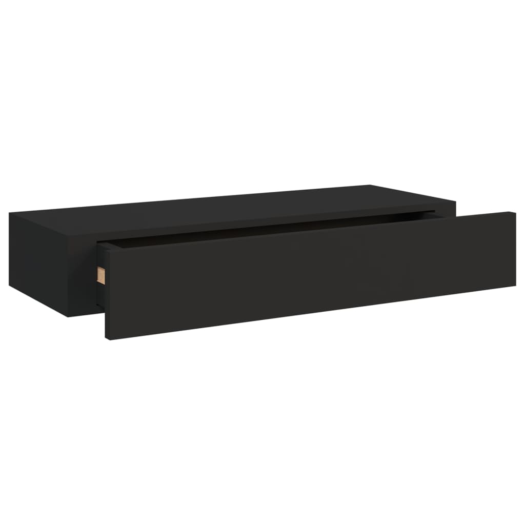 sahtlitega seinariiulid, 2 tk, must, 60 x 23,5 x 10 cm, MDF