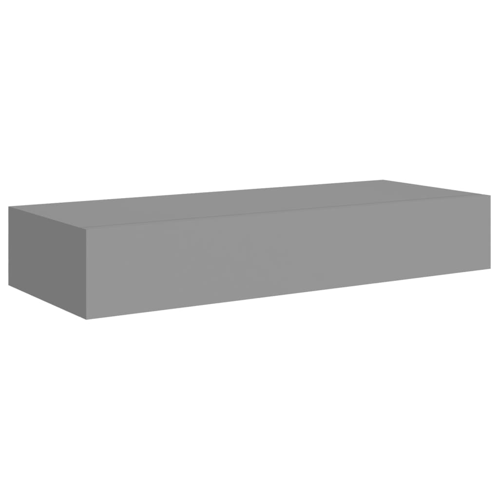 sahtlitega seinariiulid, 2 tk, hall, 60 x 23,5 x 10 cm MDF