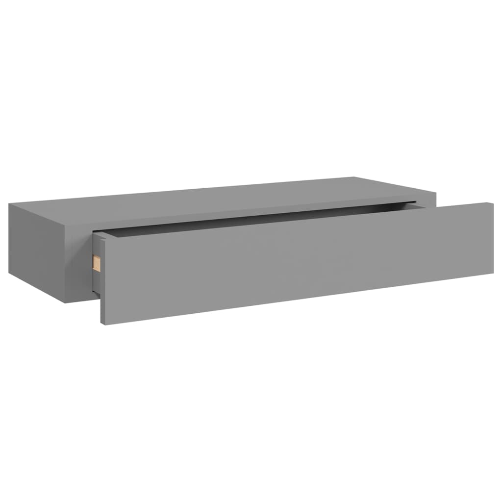 sahtlitega seinariiulid, 2 tk, hall, 60 x 23,5 x 10 cm MDF