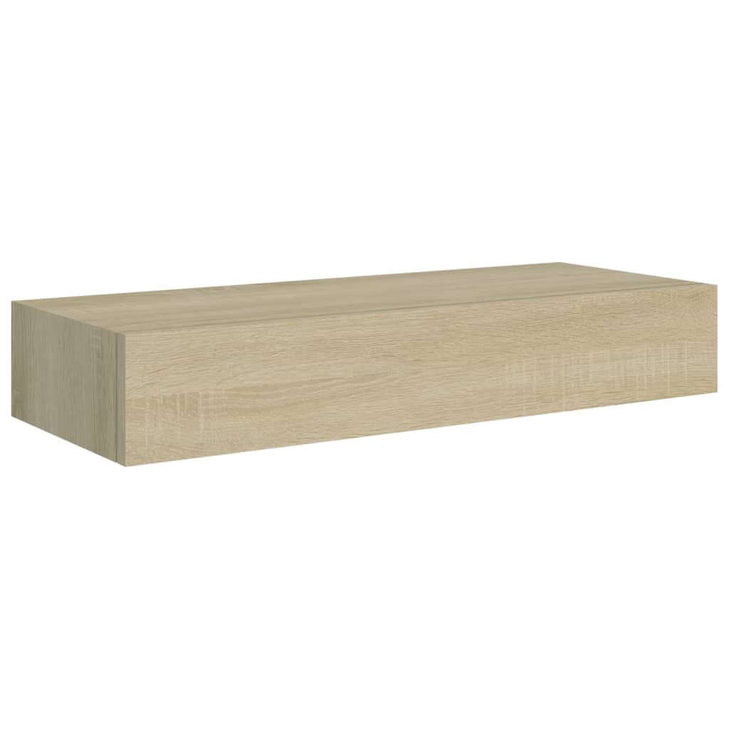 sahtlitega seinariiulid, 2 tk, tamm, 60 x 23,5 x 10 cm, MDF