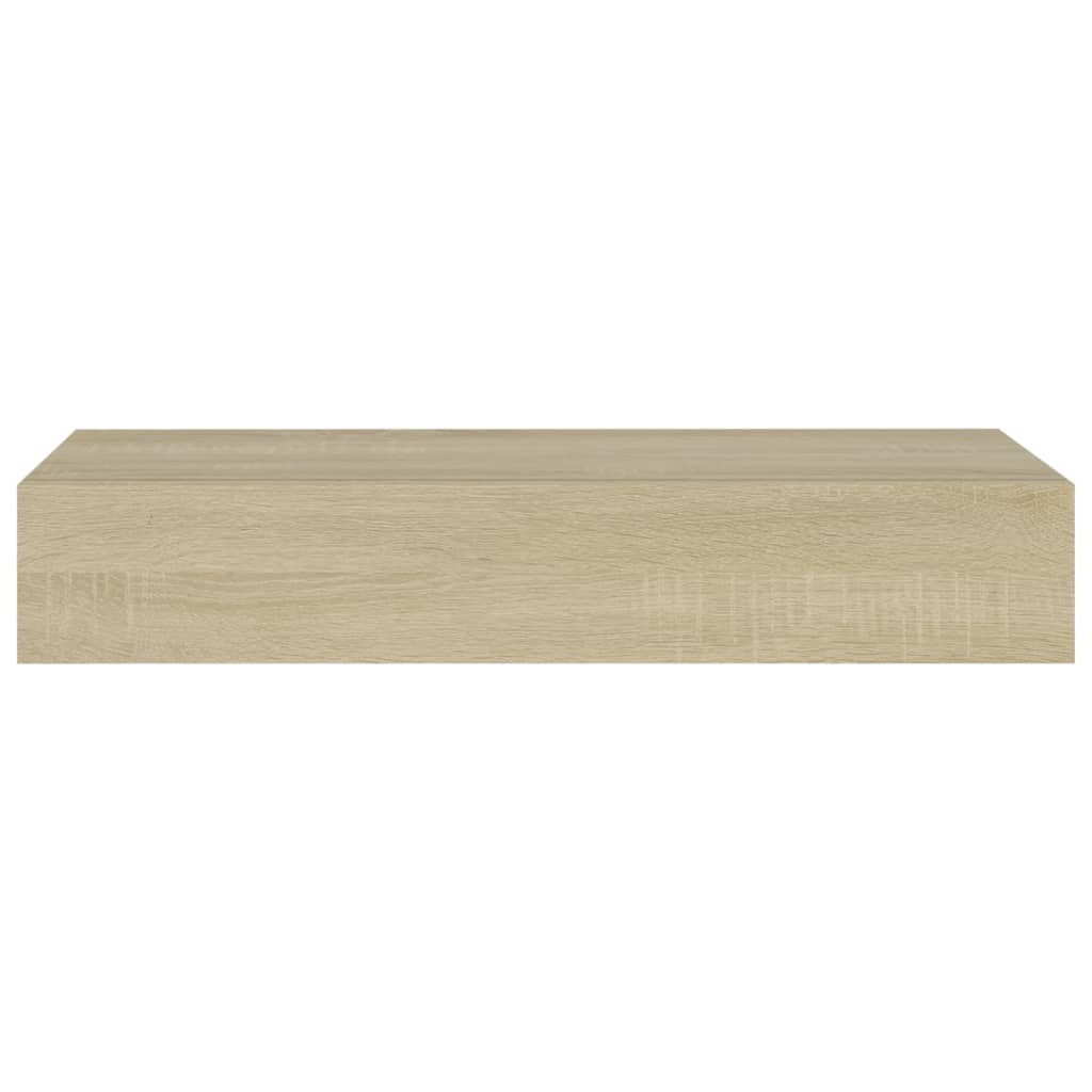 sahtlitega seinariiulid, 2 tk, tamm, 60 x 23,5 x 10 cm, MDF