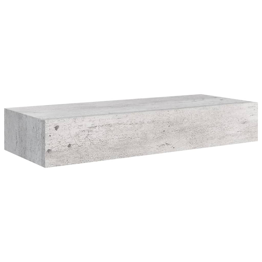 sahtliga seinariiulid, 2 tk, betoonhall, 60x23.5x10cm, MDF