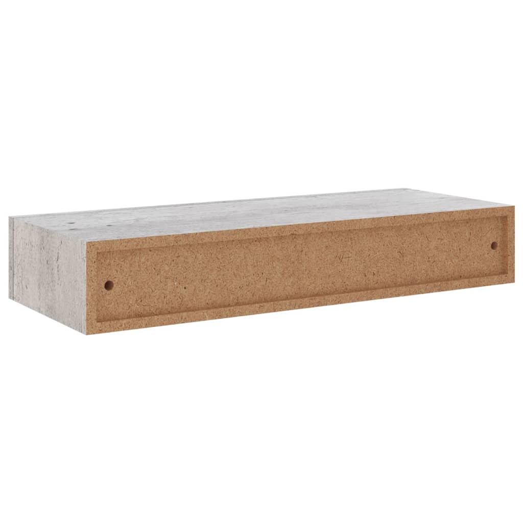 sahtliga seinariiulid, 2 tk, betoonhall, 60x23.5x10cm, MDF