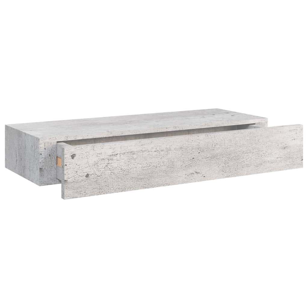 sahtliga seinariiulid, 2 tk, betoonhall, 60x23.5x10cm, MDF