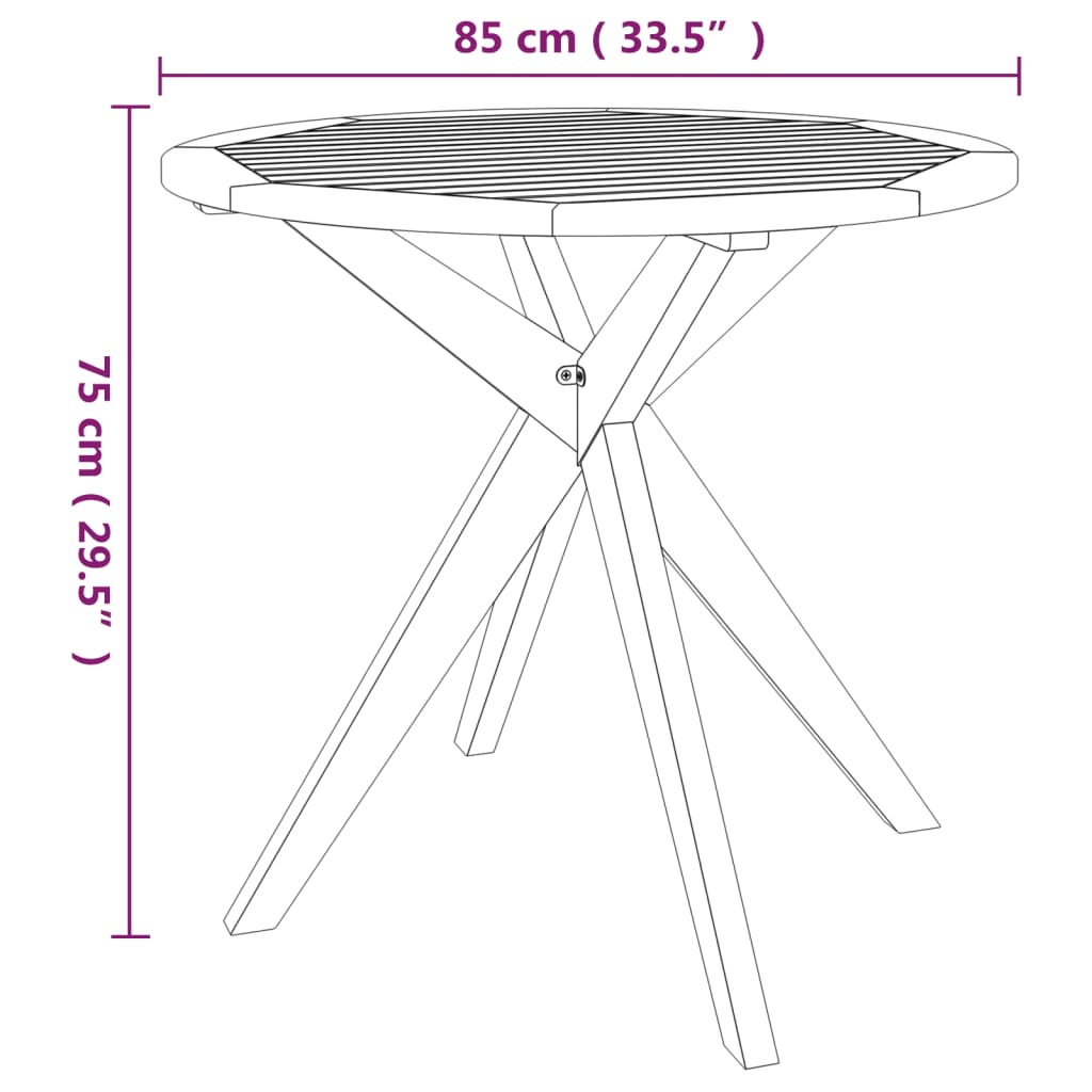 садовый стол 85 x 85 x 75 см, дерево акация