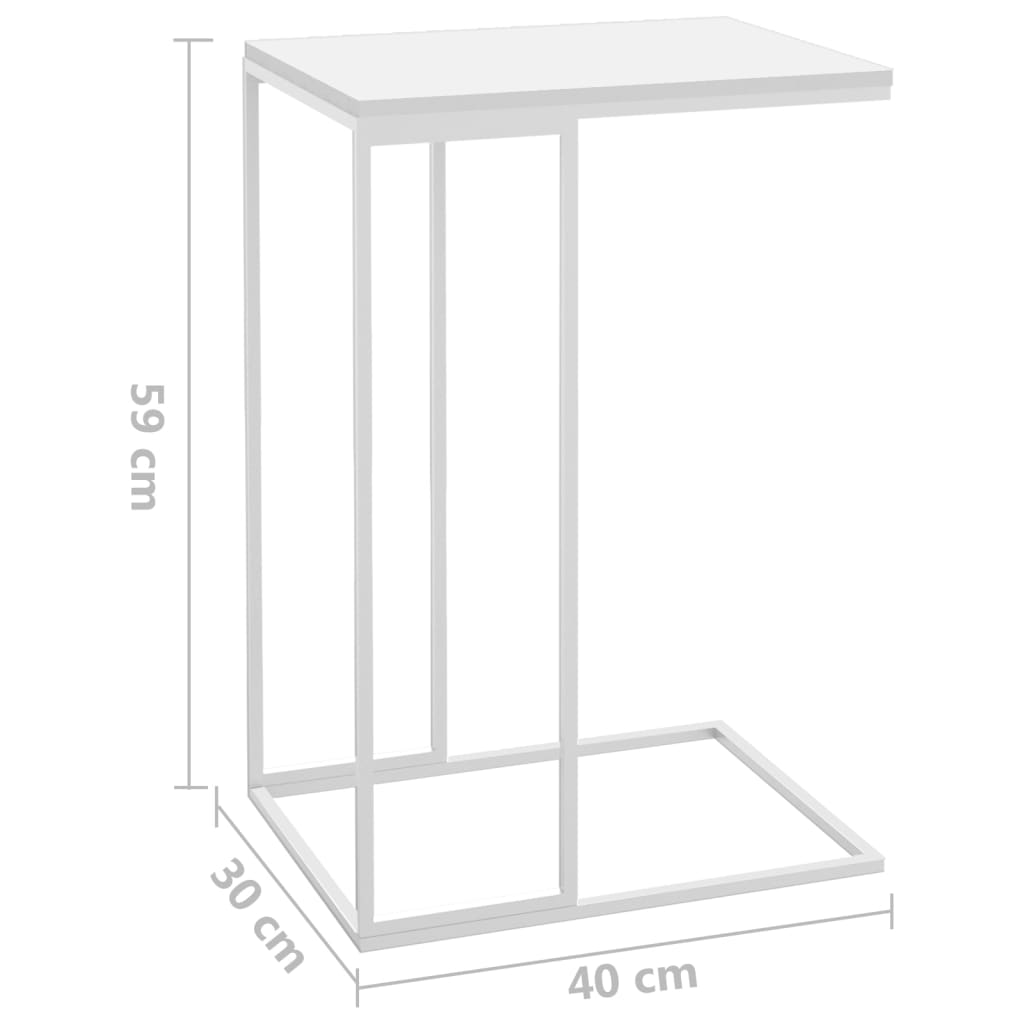 приставной столик, белый, 40x30x59 см, искусственное дерево