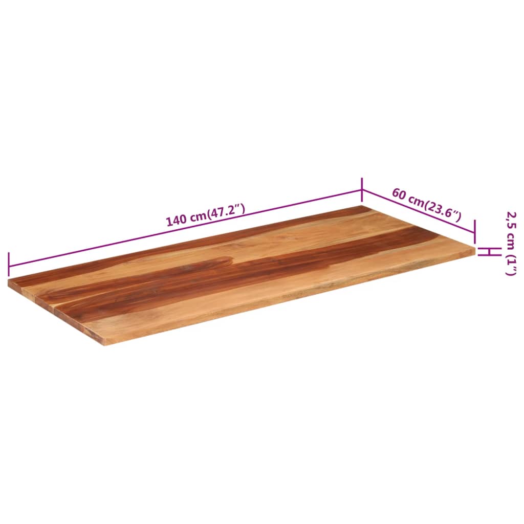 lauaplaat, 140x60x(2,5-2,7) cm, akaatsiapuit