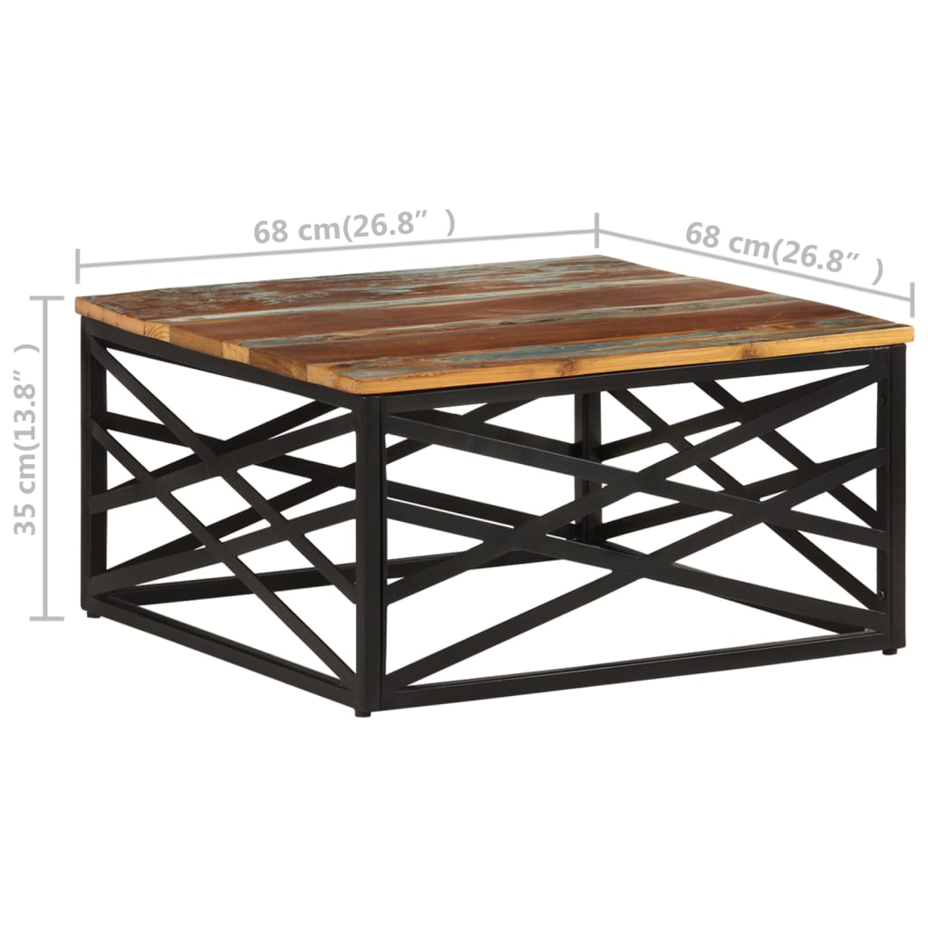 журнальный столик, 68 x 68 x 35 см, переработанная древесина