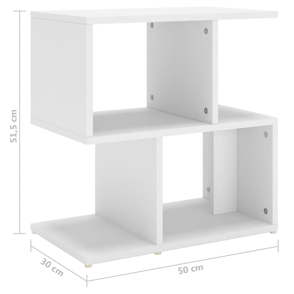 тумбочка прикроватная 2 шт, белая, 50 x 30 x 51,5 см, искусственное дерево