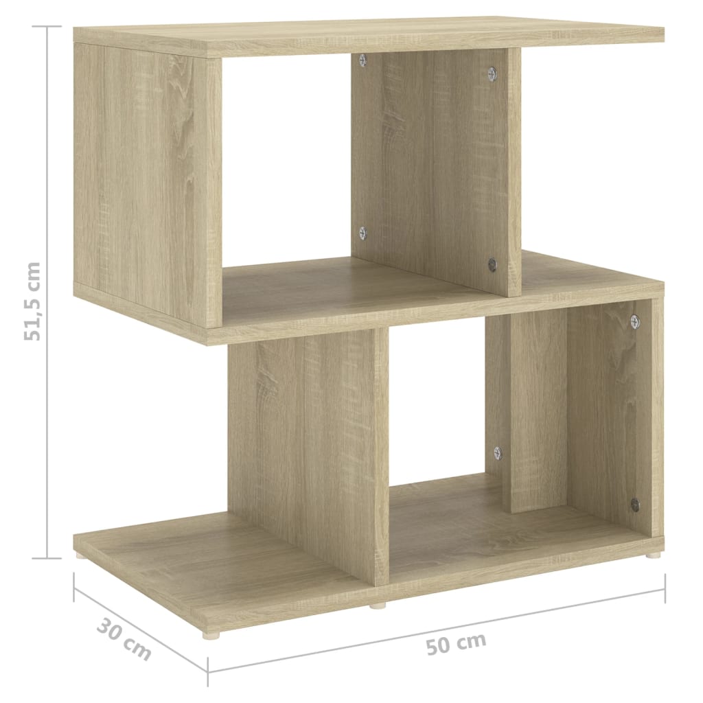 öökapp 2 tk, Sonoma tamm, 50 x 30 x 51,5 cm, tehispuit