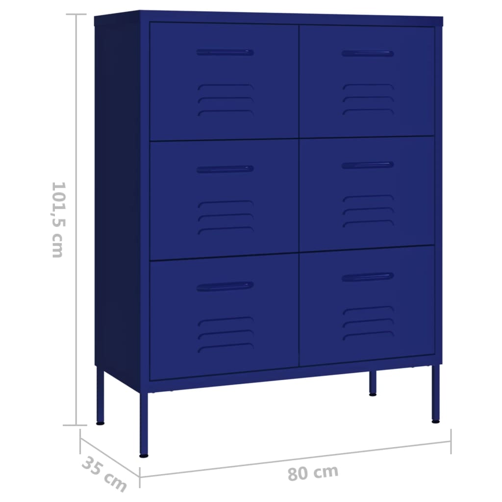 kummut, tumesinine, 80 x 35 x 101,5 cm, teras