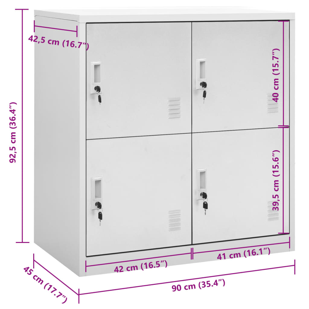 lukustatav hoiukapp, helehall, 90x45x92,5 cm, teras