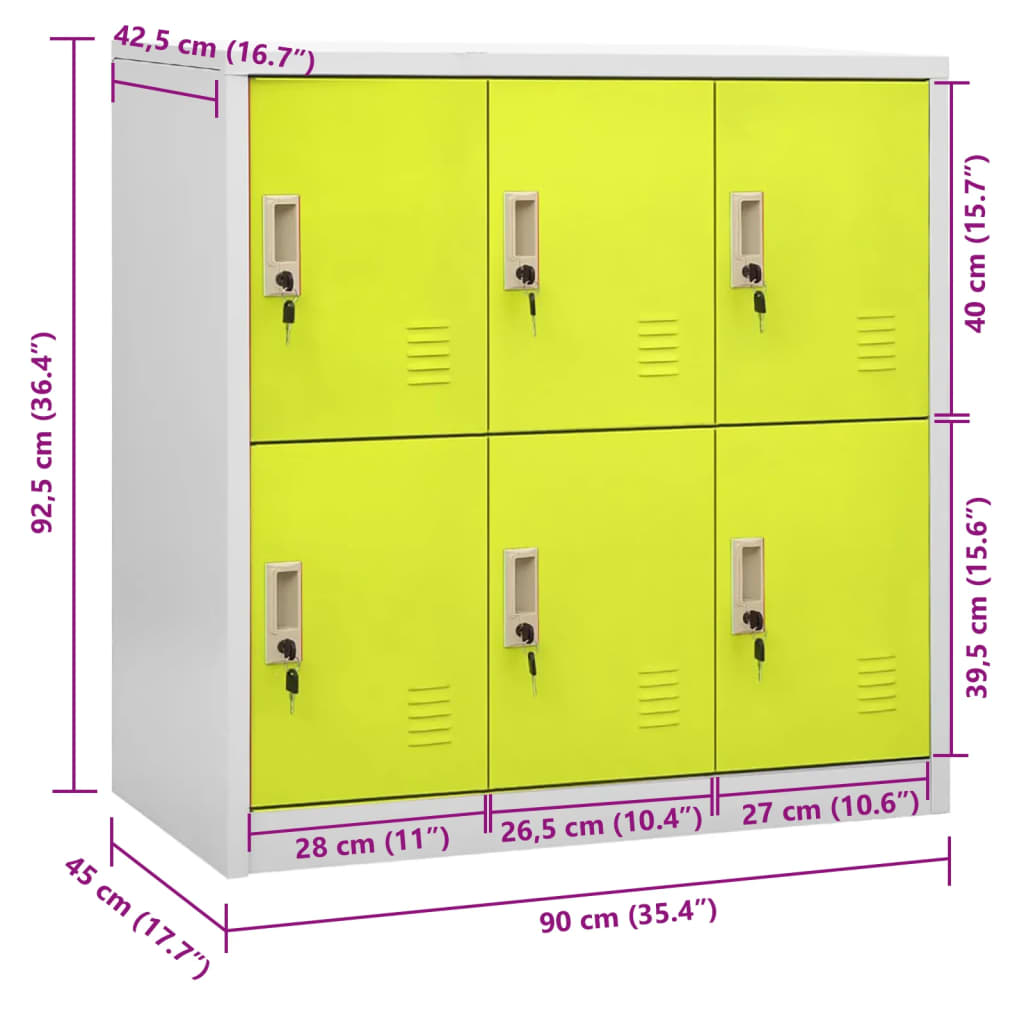 lukustatav hoiukapp, helehall ja roheline, 90x45x92,5 cm, teras