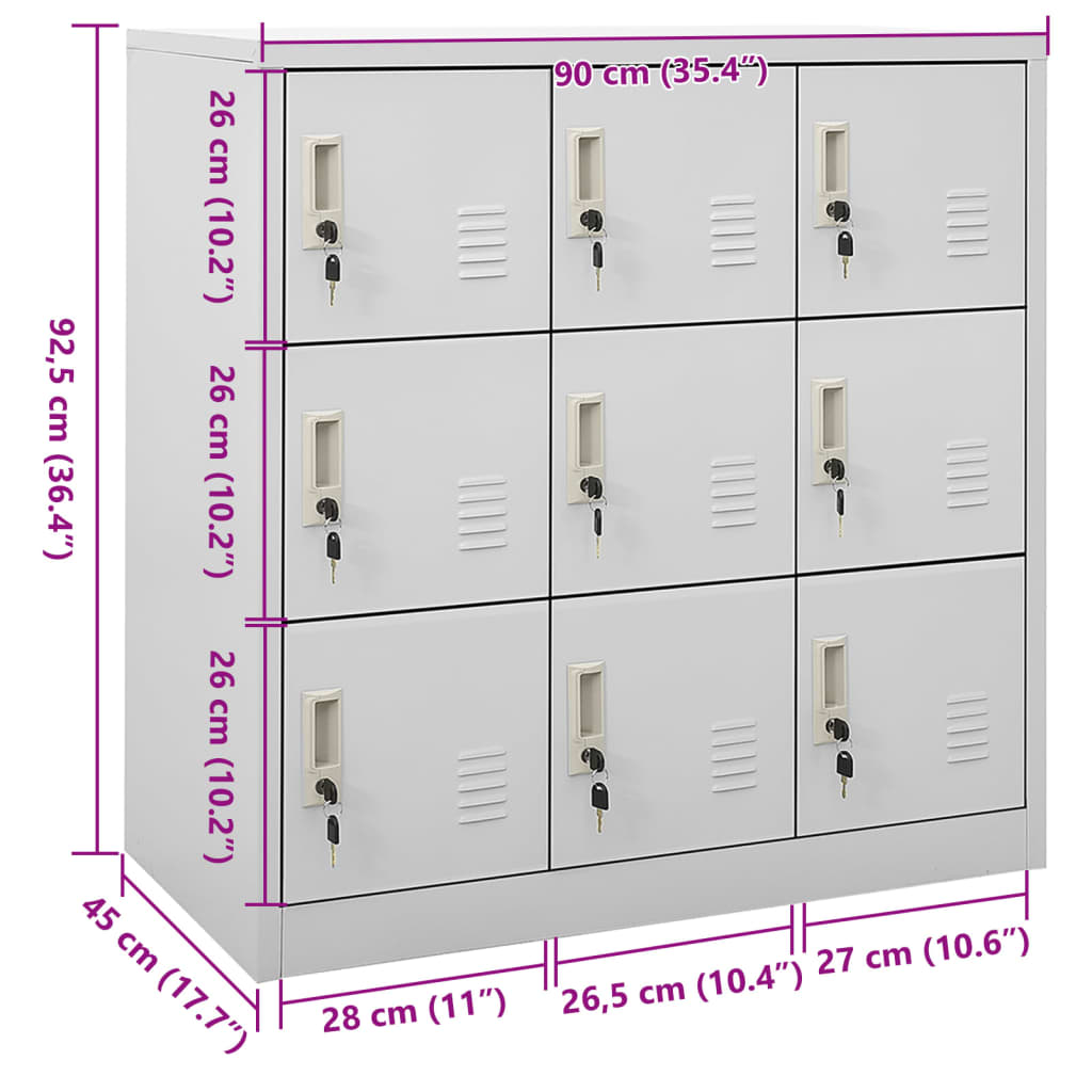 lukustatav hoiukapp, helehall, 90x45x92,5 cm, teras