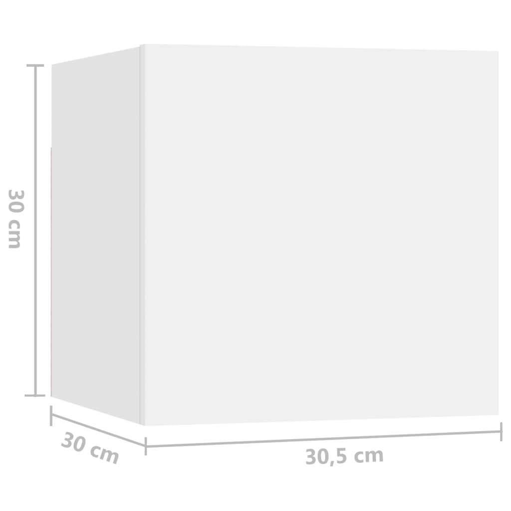 тумбочки прикроватные 2 шт., белые, 30,5x30x30 см, искусственное дерево