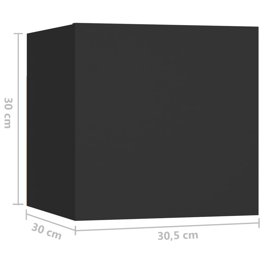 тумбочка прикроватная, черная, 30,5x30x30 см, искусственное дерево