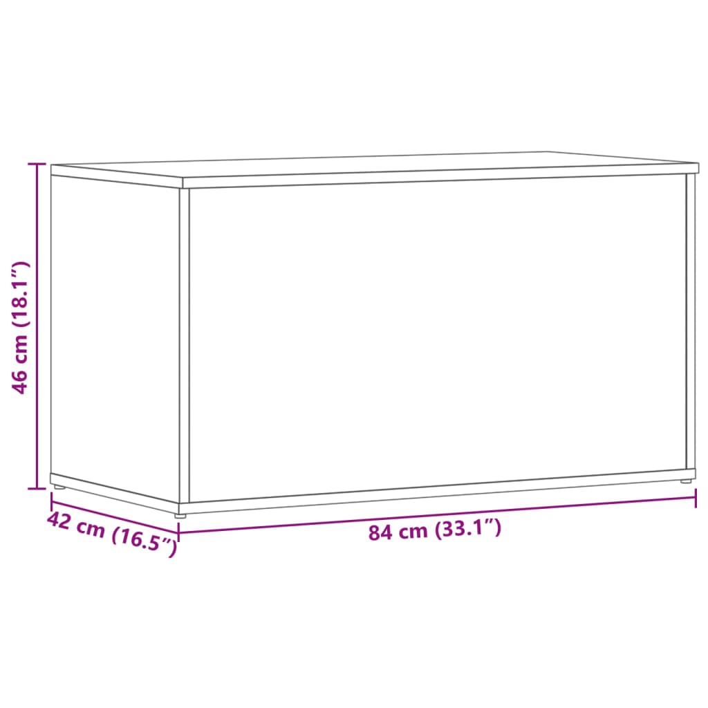 ящик для хранения, белый, 84 x 42 x 46 см, искусственное дерево