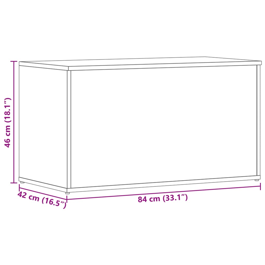 hoiukast, must, 84x42x46 cm, tehispuit