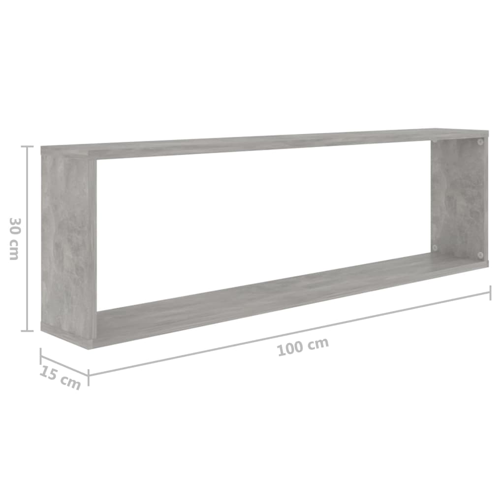 kuubikujulised seinariiulid 2 tk betoon 100x15x30 cm, tehispuit