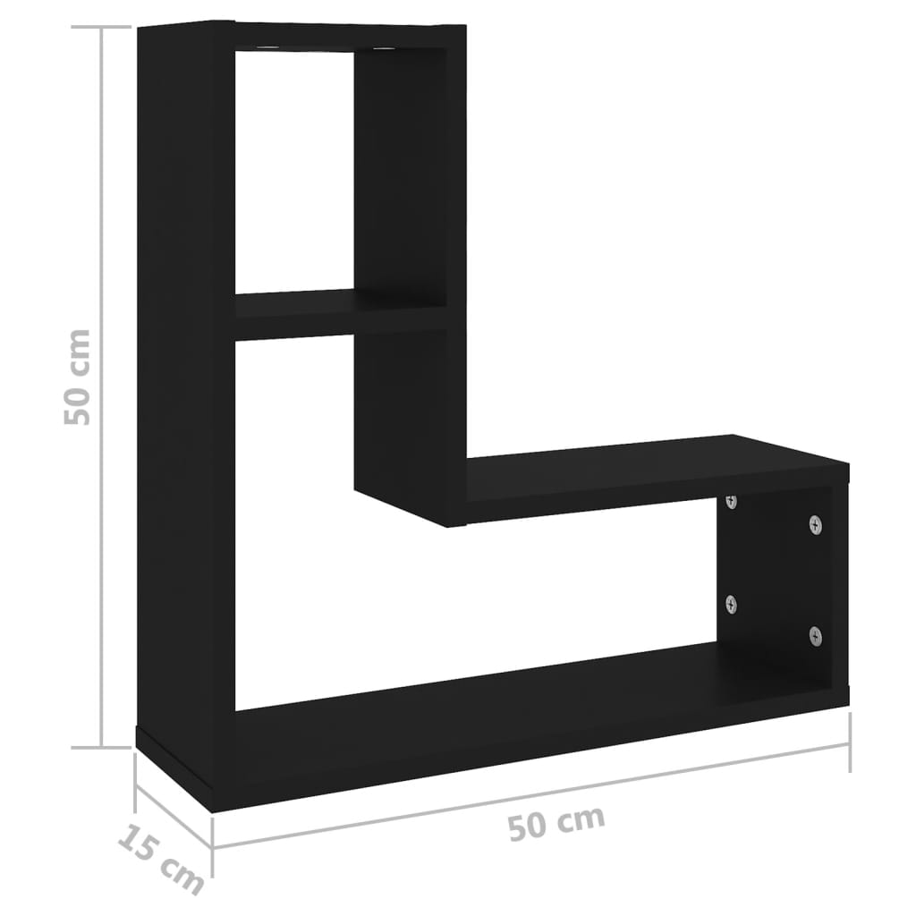 seinariiulid 2 tk, must, 50x15x50 cm, puitlaastplaat