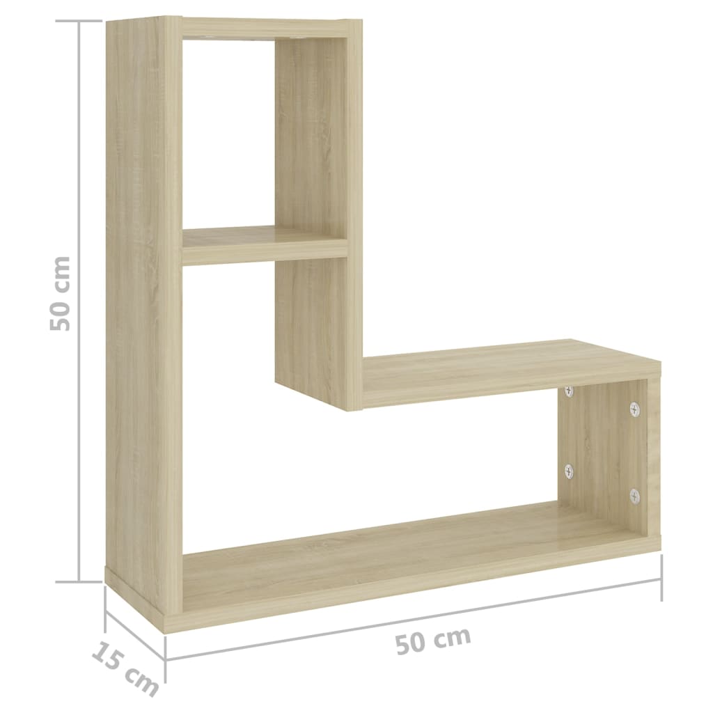 seinariiulid 2 tk, Sonoma tamm, 50 x 15 x 50 cm, tehispuit