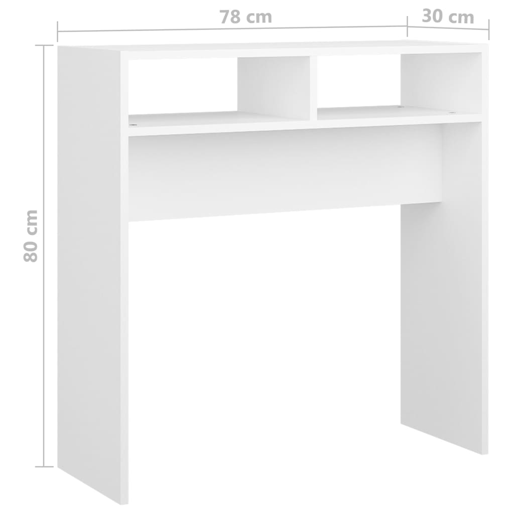 konsoollaud, valge, 78 x 30 x 80 cm, tehispuit