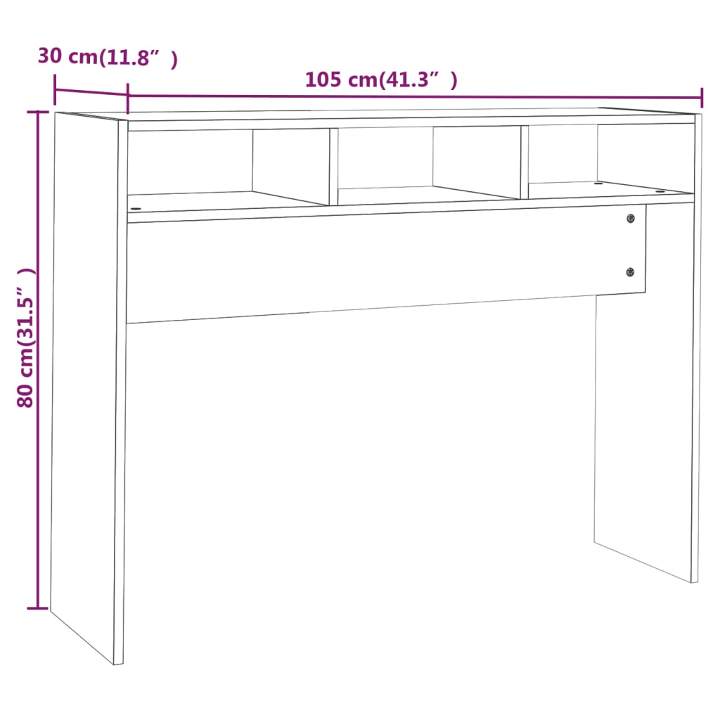 konsoollaud, must, 105x30x80 cm, tehispuit