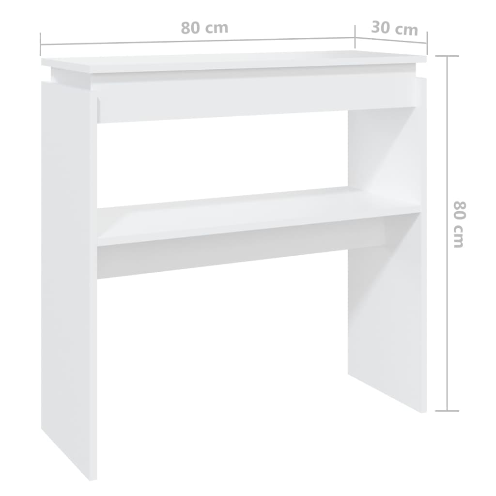 konsoollaud, valge, 80 x 30 x 80 cm, tehispuit