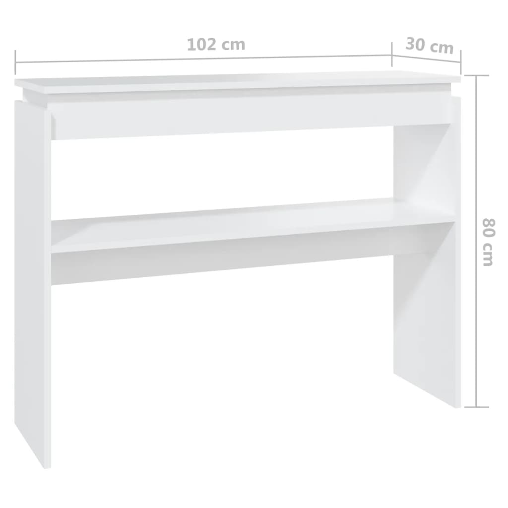 konsoollaud, valge, 120 x 30 x 80 cm, tehispuit