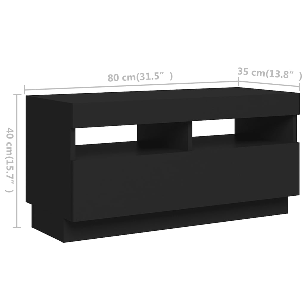 Подставка под телевизор со светодиодной подсветкой, черная, 180 x 35 x 40 см