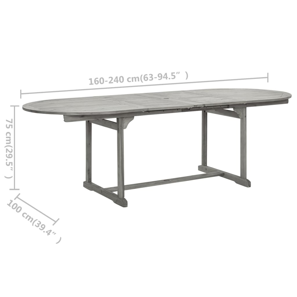 aia söögilaud (160-240) x 100 x 75 cm, akaatsiapuit