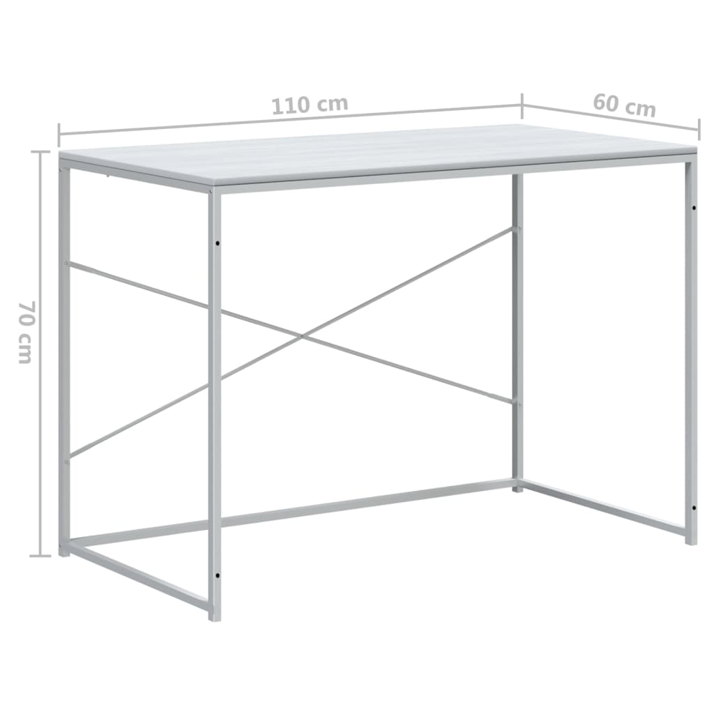 компьютерный стол, белый 110x60x70 см искусственное дерево