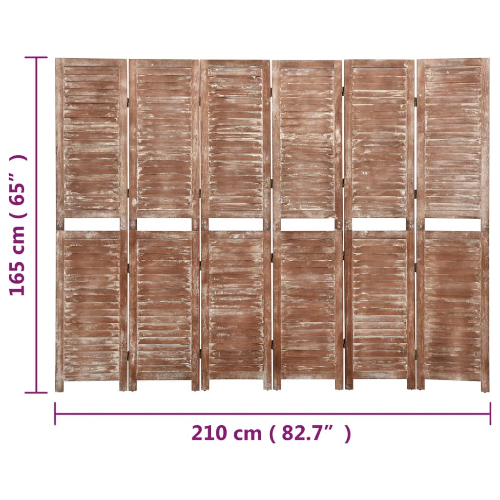 6 paneeliga ruumijagaja, 210 x 165 cm, Paulownia puit