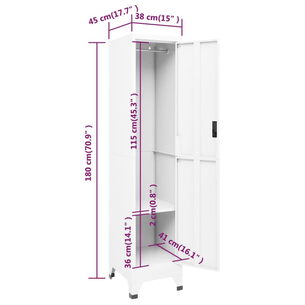 lukustatav hoiukapp, valge, 38 x 45 x 180 cm, teras