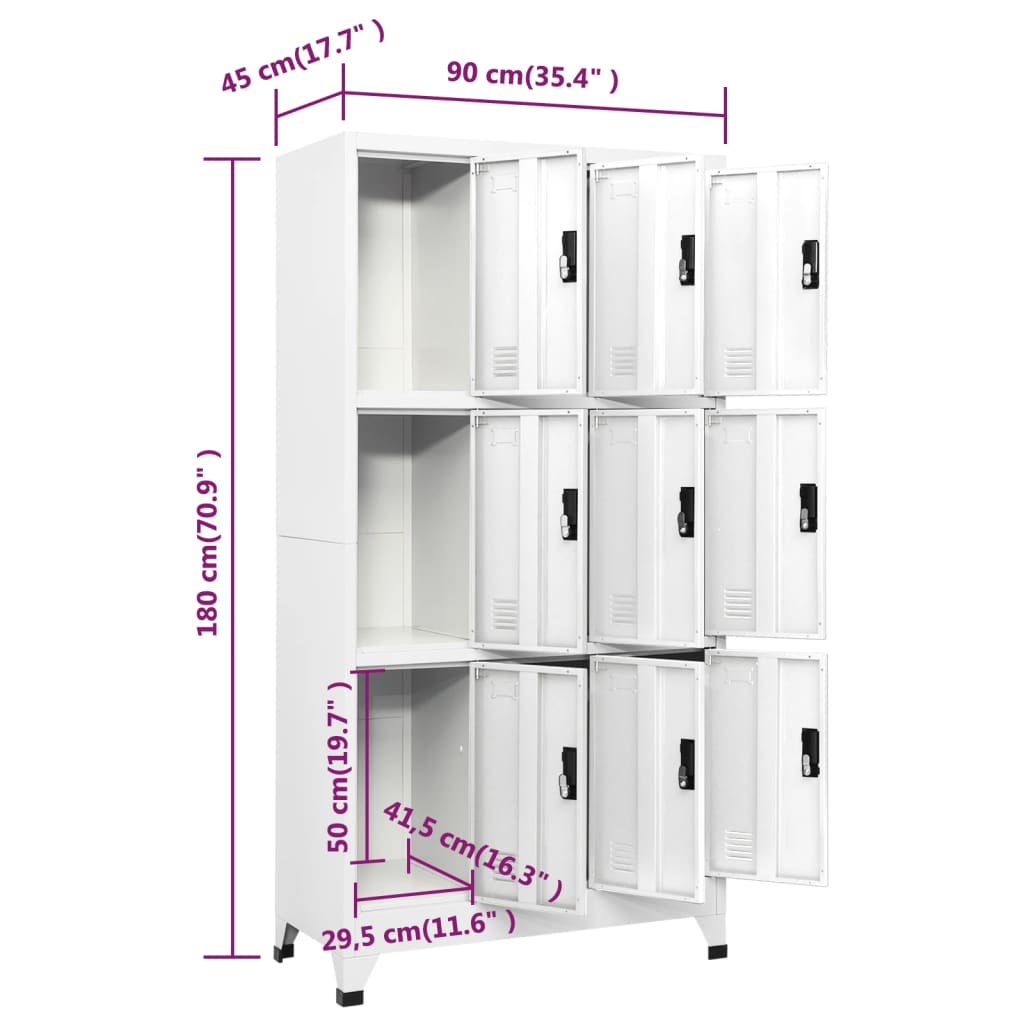 lukustatav hoiukapp, valge, 90 x 45 x 180 cm, teras