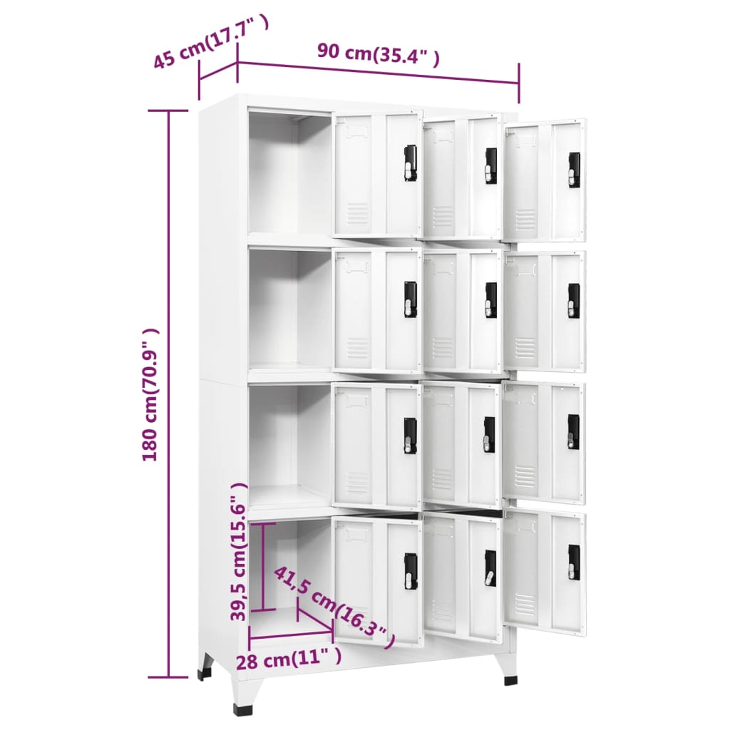 lukustatav hoiukapp, valge, 90 x 45 x 180 cm, teras