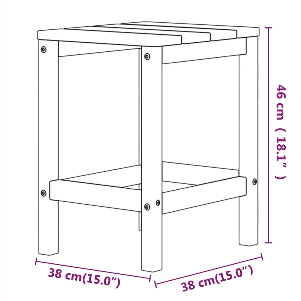 aialaud Adirondack, valge, 38 x 38 x 46 cm, HDPE