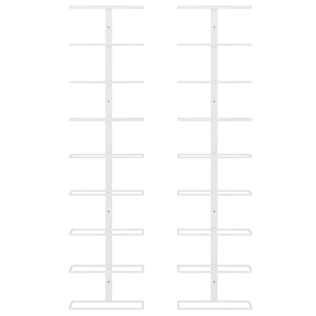 Винная полка настенная на 9 бутылок, 2 шт, белая, железная