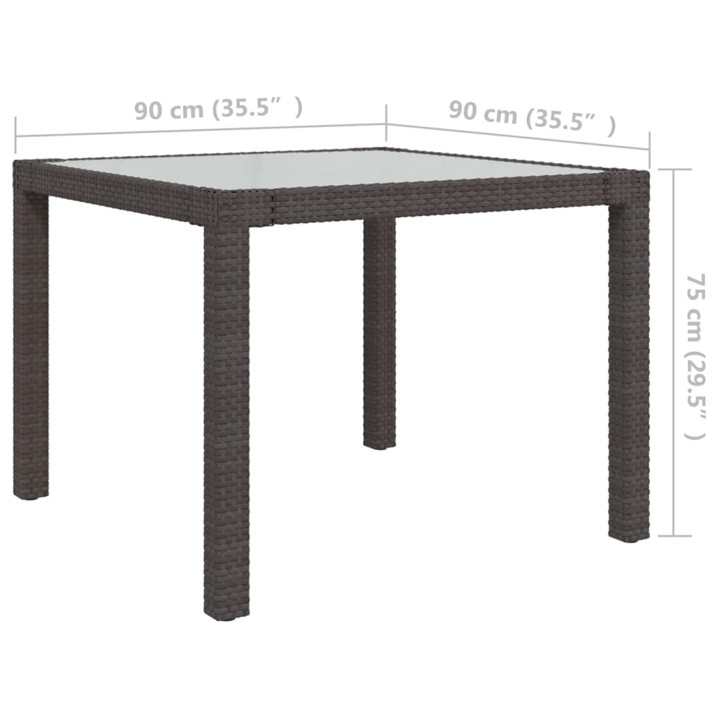 3-osaline aiamööblikomplekt, polürotang, pruun